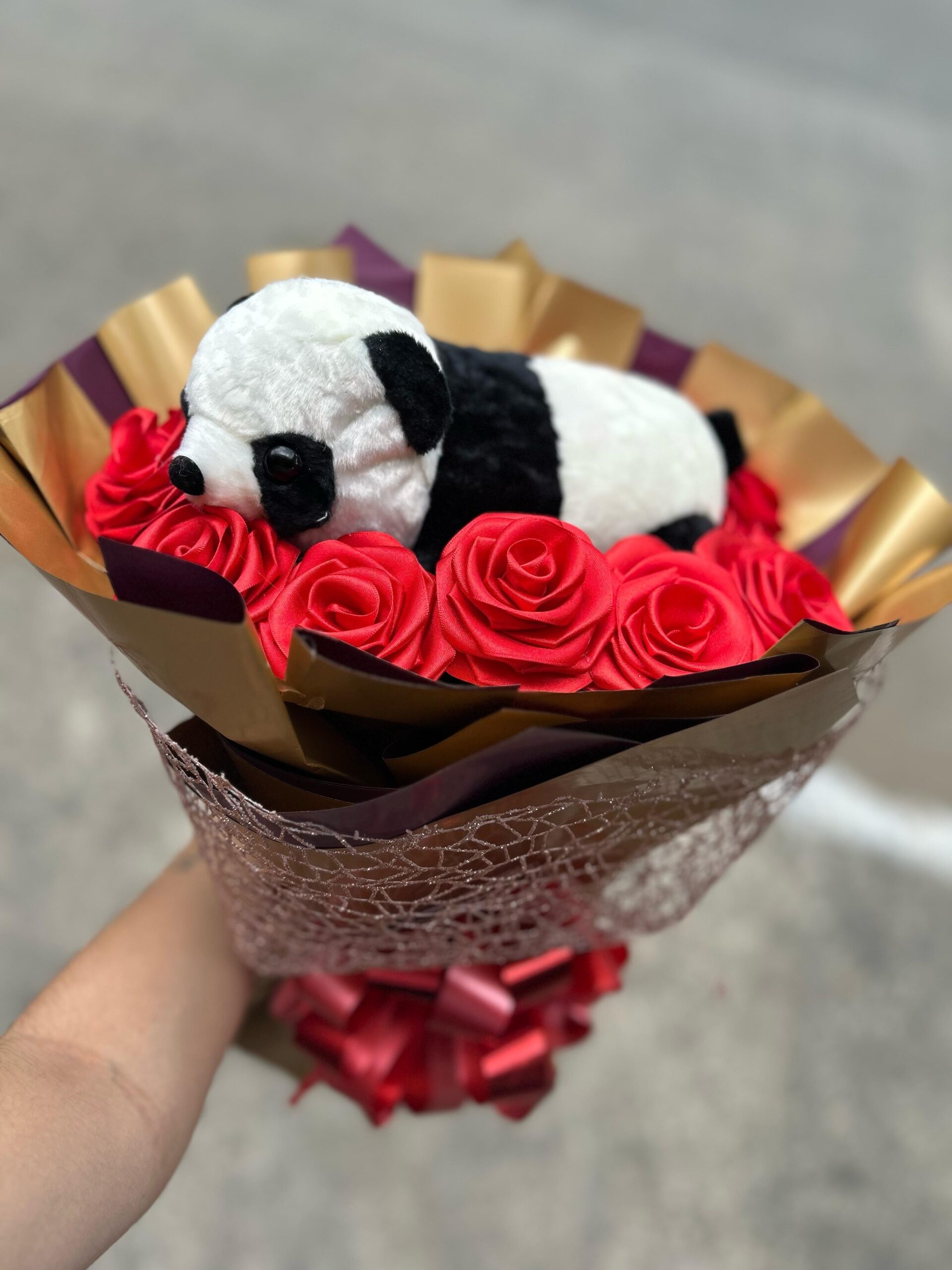 BOUQUET ETERNO MEGA CON PELUCHE